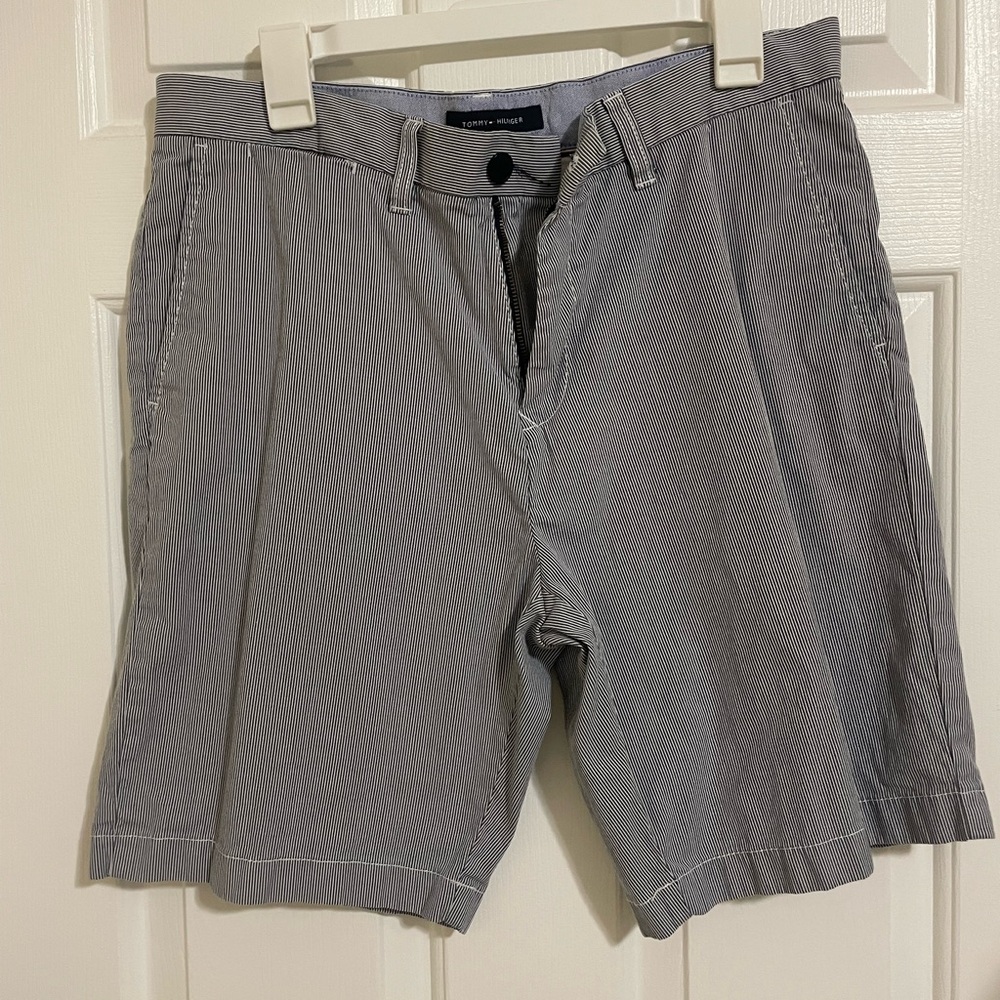 Tommy Hilfiger Blue Striped Shorts Classic Fit Size 33
